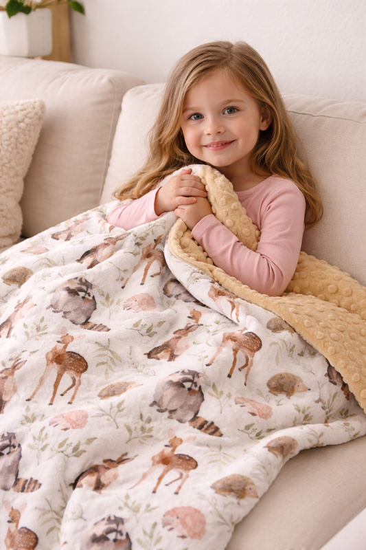 Forest Friends Minky Blanket